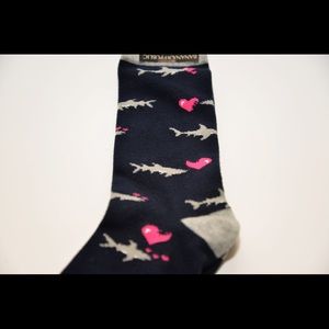 Banana Republic socks with hearts and sharks